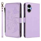 For BLU G53 Butterfly Love Flower Multi-card Zipper Wallet Leather Phone Case(Light Purple) - 2