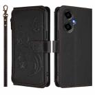 For BLU G64 Butterfly Love Flower Multi-card Zipper Wallet Leather Phone Case(Black) - 2
