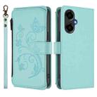 For BLU G64 Butterfly Love Flower Multi-card Zipper Wallet Leather Phone Case(Mint Green) - 2