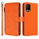 For BLU View 5 Pro Butterfly Love Flower Multi-card Zipper Wallet Leather Phone Case(Orange) - 2