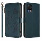 For BLU View 5 Pro Butterfly Love Flower Multi-card Zipper Wallet Leather Phone Case(Dark Green) - 2