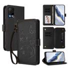 For BLU View 5 Pro Butterfly Love Flower Multi-card Zipper Wallet Leather Phone Case(Black) - 1