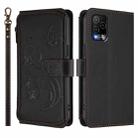 For BLU View 5 Pro Butterfly Love Flower Multi-card Zipper Wallet Leather Phone Case(Black) - 2