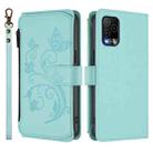 For BLU View 5 Pro Butterfly Love Flower Multi-card Zipper Wallet Leather Phone Case(Mint Green) - 2