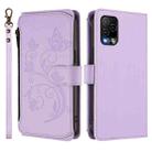 For BLU View 5 Pro Butterfly Love Flower Multi-card Zipper Wallet Leather Phone Case(Light Purple) - 2
