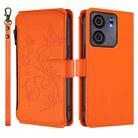 For BLU View 5 Butterfly Love Flower Multi-card Zipper Wallet Leather Phone Case(Orange) - 2
