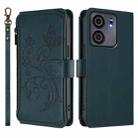 For BLU View 5 Butterfly Love Flower Multi-card Zipper Wallet Leather Phone Case(Dark Green) - 2