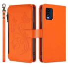 For BLU View Speed 5G B1550VL Butterfly Love Flower Multi-card Zipper Wallet Leather Phone Case(Orange) - 2