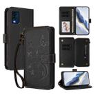 For BLU View Speed 5G B1550VL Butterfly Love Flower Multi-card Zipper Wallet Leather Phone Case(Black) - 1