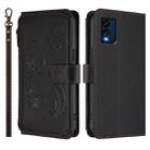 For BLU View Speed 5G B1550VL Butterfly Love Flower Multi-card Zipper Wallet Leather Phone Case(Black) - 2