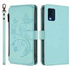 For BLU View Speed 5G B1550VL Butterfly Love Flower Multi-card Zipper Wallet Leather Phone Case(Mint Green) - 2