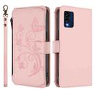 For BLU View Speed 5G B1550VL Butterfly Love Flower Multi-card Zipper Wallet Leather Phone Case(Pink) - 2