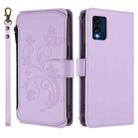 For BLU View Speed 5G B1550VL Butterfly Love Flower Multi-card Zipper Wallet Leather Phone Case(Light Purple) - 2