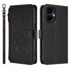 For Boost Mobile Celero 5G 2024 / 3 5G Butterfly Love Flower Multi-card Zipper Wallet Leather Phone Case(Black) - 2