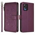 For Boost Mobile Celero 5G SC / SN339D Butterfly Love Flower Multi-card Zipper Wallet Leather Phone Case(Dark Purple) - 2