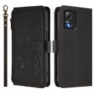 For Boost Mobile Celero 5G SC / SN339D Butterfly Love Flower Multi-card Zipper Wallet Leather Phone Case(Black) - 2