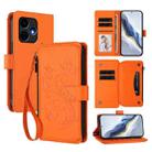 For Boost Mobile Celero 5G+ 2024 / 3+ 5G Butterfly Love Flower Multi-card Zipper Wallet Leather Phone Case(Orange) - 1