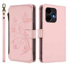 For Boost Mobile Celero 5G+ 2024 / 3+ 5G Butterfly Love Flower Multi-card Zipper Wallet Leather Phone Case(Pink) - 2