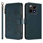 For Boost Mobile Summit 5G Butterfly Love Flower Multi-card Zipper Wallet Leather Phone Case(Dark Green) - 2