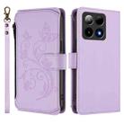 For Boost Mobile Summit 5G Butterfly Love Flower Multi-card Zipper Wallet Leather Phone Case(Light Purple) - 2