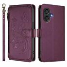 For Coolpad Cool 40i Butterfly Love Flower Multi-card Zipper Wallet Leather Phone Case(Dark Purple) - 2