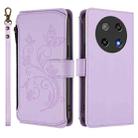 For Coolpad C16 Butterfly Love Flower Multi-card Zipper Wallet Leather Phone Case(Light Purple) - 2