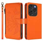 For Coolpad X100 Butterfly Love Flower Multi-card Zipper Wallet Leather Phone Case(Orange) - 2