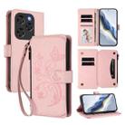 For Coolpad X100 Butterfly Love Flower Multi-card Zipper Wallet Leather Phone Case(Pink) - 1