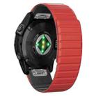 For Garmin 22mm xDfind Two Color Silicone Magnetic Watch Band(Black Red) - 2