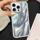 For iPhone 16 Pro Max 3 in 1 Diamond Lens Frame Quicksand Pattern Phone Case(Silver) - 1
