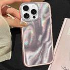For iPhone 16 Pro Max 3 in 1 Diamond Lens Frame Quicksand Pattern Phone Case(Pink) - 1