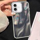 For iPhone 16 3 in 1 Diamond Lens Frame Quicksand Pattern Phone Case(Black) - 1