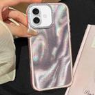 For iPhone 16 3 in 1 Diamond Lens Frame Quicksand Pattern Phone Case(Pink) - 1