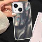 For iPhone 15 Plus 3 in 1 Diamond Lens Frame Quicksand Pattern Phone Case(Black) - 1