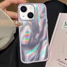 For iPhone 15 3 in 1 Diamond Lens Frame Quicksand Pattern Phone Case(Purple) - 1