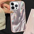 For iPhone 13 Pro Max 3 in 1 Diamond Lens Frame Quicksand Pattern Phone Case(Pink) - 1
