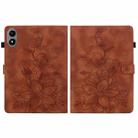 For Infinix Xpad 20 Lily Embossed Leather Tablet Case(Brown) - 3