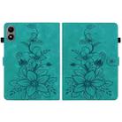 For Infinix Xpad 20 Lily Embossed Leather Tablet Case(Green) - 3