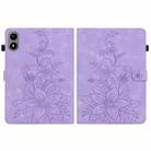 For Infinix Xpad 20 Lily Embossed Leather Tablet Case(Purple) - 3
