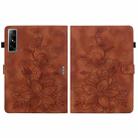 For Infinix Xpad GT Lily Embossed Leather Tablet Case(Brown) - 3