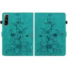 For Infinix Xpad GT Lily Embossed Leather Tablet Case(Green) - 3