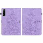 For Infinix Xpad GT Lily Embossed Leather Tablet Case(Purple) - 3