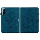 For Infinix Xpad GT Lily Embossed Leather Tablet Case(Dark Blue) - 3
