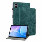 For Infinix Xpad 20 Tiger Pattern Flip Leather Tablet Case(Dark Green) - 1