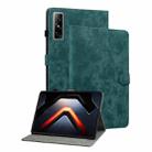 For Infinix Xpad GT Tiger Pattern Flip Leather Tablet Case(Dark Green) - 1