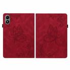 For Infinix Xpad 20 Butterfly Flower Embossed Leather Tablet Case(Red) - 3