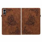 For Infinix Xpad 20 Butterfly Flower Embossed Leather Tablet Case(Brown) - 3