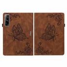 For Infinix Xpad GT Butterfly Flower Embossed Leather Tablet Case(Brown) - 3