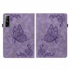 For Infinix Xpad GT Butterfly Flower Embossed Leather Tablet Case(Purple) - 3