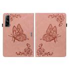 For Infinix Xpad GT Butterfly Flower Embossed Leather Tablet Case(Rose Gold) - 3
